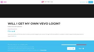 Will I get my own Vevo login? – | Vydia