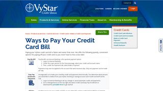 Make a Credit Card Payment | VyStar Credit Union
