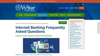 Internet Banking FAQ | VyStar Credit Union