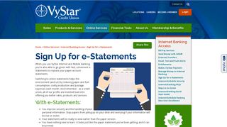 Sign Up for e-Statements | VyStar Credit Union