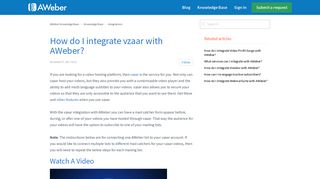 How do I integrate vzaar with AWeber? – AWeber Knowledge Base