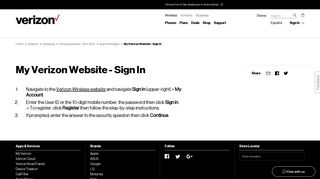 My Verizon Website - Sign In | Verizon Wireless