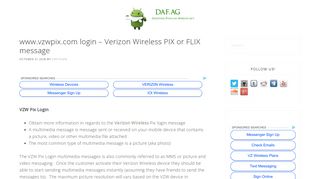 www.vzwpix.com login – Verizon Wireless PIX or FLIX message | DAF