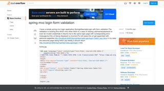 spring mvc login form validation - Stack Overflow