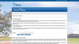 City of Ottawa - Service Accounts Email Search