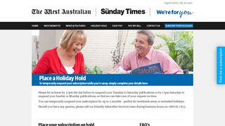 Submit a Holiday Hold - Subscriber Services - The West Australian