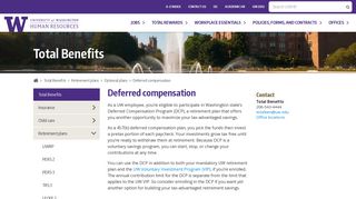 Deferred compensation - UW HR - University of Washington
