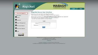 Magic Mail Server: Login Page - MagicMail Mail Server