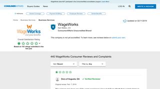 Top 433 Reviews and Complaints about WageWorks