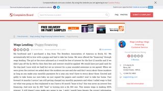 Wags Lending - Puppy financing, Review 813289 | Complaints Board