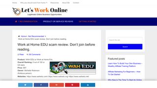 WAH EDU Reviews, Work Home Edu Scam. Don't join before reading.