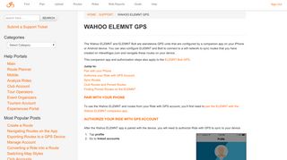 Wahoo Elemnt GPS | Ride With GPS Help