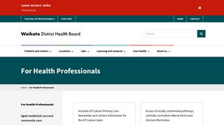 For Health Professionals » Waikato District Health Board