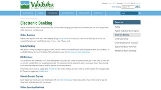 Electronic Banking Services | Wailuku Federal Credit Union