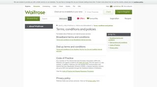 Terms, conditions and policies - Web access & Broadband - Waitrose ...