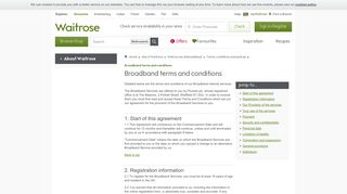 Broadband terms and conditions - Waitrose