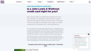Compare John Lewis & Waitrose credit cards | MoneySuperMarket
