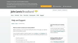 Troubleshooting — John Lewis Broadband