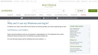 Why can't I use my Waitrose login? - Waitrose Garden