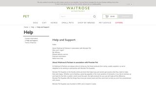 Help and support | Waitrose Pet