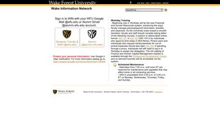 Wake Information Network - Wake Forest University