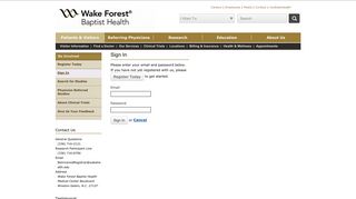 Log In - Be Involved - Wake Forest Baptist Health