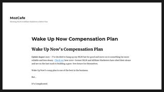 Wake Up Now Compensation Plan - MozCafe