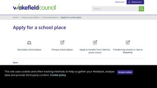 Apply for a school place - Wakefield Council