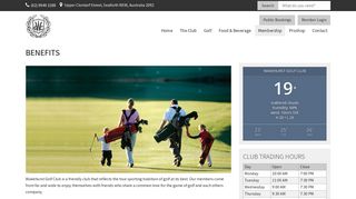 Benefits - Wakehurst Golf Club