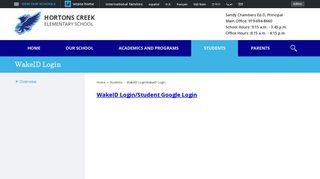 WakeID Login / Overview - Wake County Public Schools