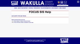 Focus Help - Wakulla County Schools - SchoolDesk