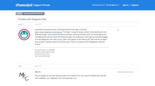 Problem with Walgreens Site — 1Password Forum