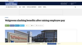 Walgreens slashing benefits after raising employee pay - Chicago ...