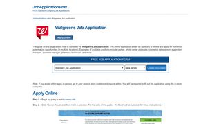 Walgreens Job Application - Apply Online
