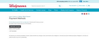 Payment Methods | Billing and Payment | Website ... - Walgreens