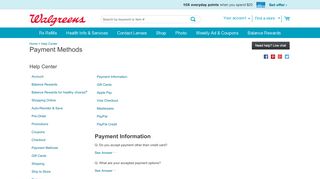 Payment Methods Help | Walgreens