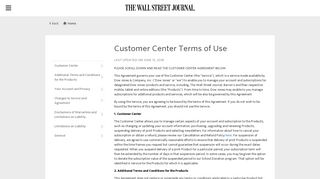 Customer Center - The Wall Street Journal