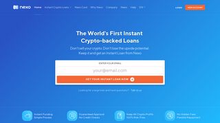 Nexo - The World's First Instant Crypto-backed Loans