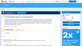 Can Zone Managers disable your online application? : walmart - Reddit