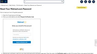 Walmart.com Help: Reset Your Walmart.com Password
