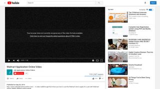 Walmart Application Online Video - YouTube