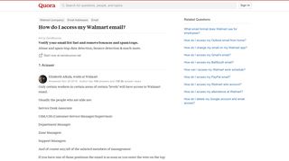 How to access my Walmart email - Quora