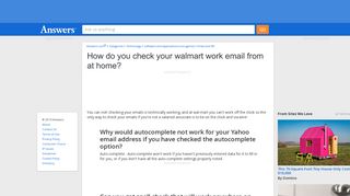How do you check your walmart work email from at home - Answers.com