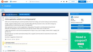 Online application website not working properly? : walmart - Reddit