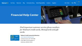 Walmart Credit Card and Financial Help Center - Walmart Corporate