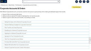 Walmart.com Help: Corporate Accounts & Orders
