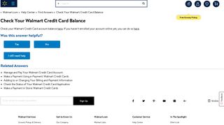 Walmart.com Help: Check Your Walmart Credit Card Balance