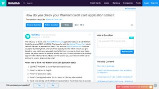 How do you check your Walmart credit card application status?