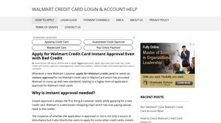 Apply for Walmart Credit Card Instant Approval Even with Bad Credit ...