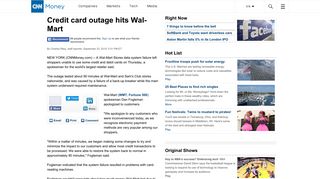 Wal-Mart hit by 90-minute credit card outage - Sep. 23, 2010 - Business